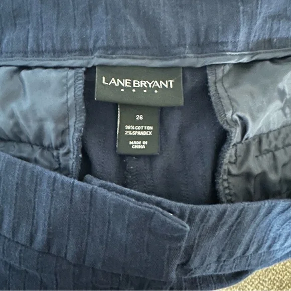 Lane Bryant Navy Capri Trousers with Button Detail| Size 26| - Picture 2 of 3